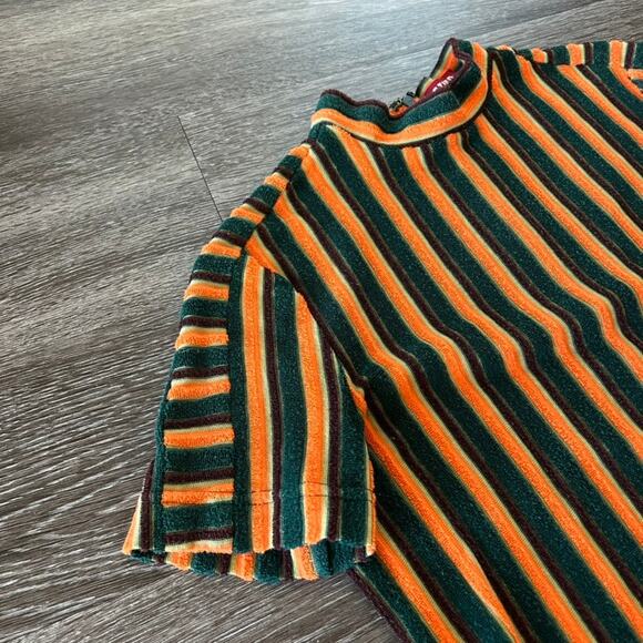 STAUD Striped Green and Tan Midi Dress - Picture 7 of 16